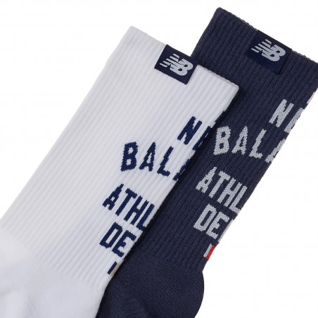 Lifestyle Midcalf Socks "White / Navy" (2 paires)